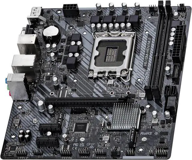 Alt view image 4 of 9 - ASRock H610M-HDV/M.2 LGA 1700 Intel H610 SATA 6Gb/s DDR4 Micro ATX Motherboard