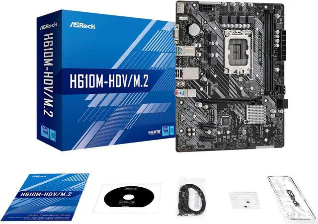Alt view image 7 of 9 - ASRock H610M-HDV/M.2 LGA 1700 Intel H610 SATA 6Gb/s DDR4 Micro ATX Motherboard