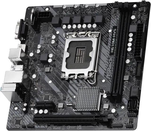 Alt view image 4 of 9 - ASRock H610M-HVS LGA 1700 Intel H610 SATA 6Gb/s DDR4 Micro ATX Motherboard
