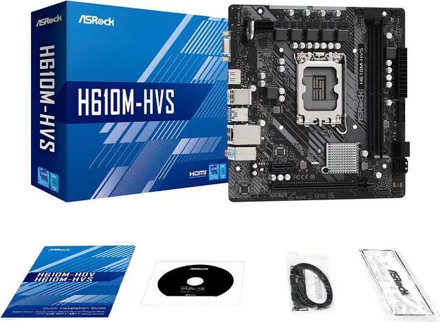 Alt view image 7 of 9 - ASRock H610M-HVS LGA 1700 Intel H610 SATA 6Gb/s DDR4 Micro ATX Motherboard