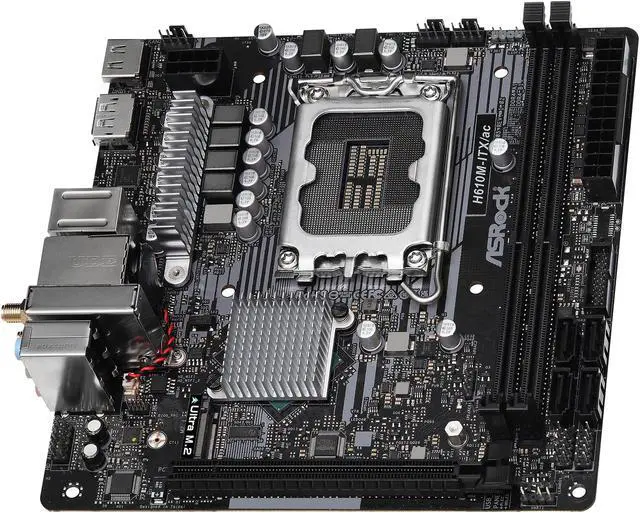 Alt view image 4 of 10 - ASRock H610M-ITX/AC LGA 1700 Intel H610 SATA 6Gb/s DDR4 Mini ITX Motherboard