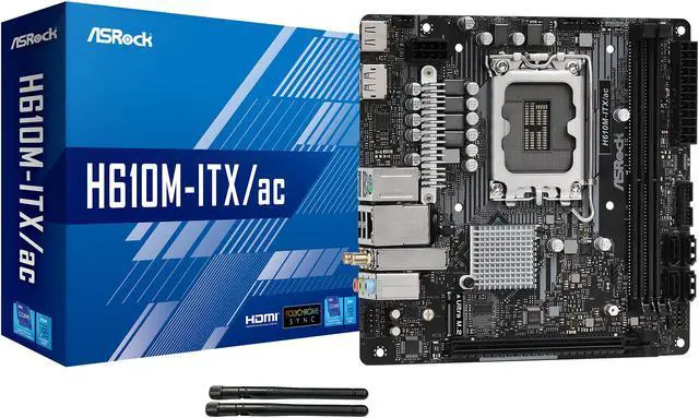 Alt view image 9 of 10 - ASRock H610M-ITX/AC LGA 1700 Intel H610 SATA 6Gb/s DDR4 Mini ITX Motherboard
