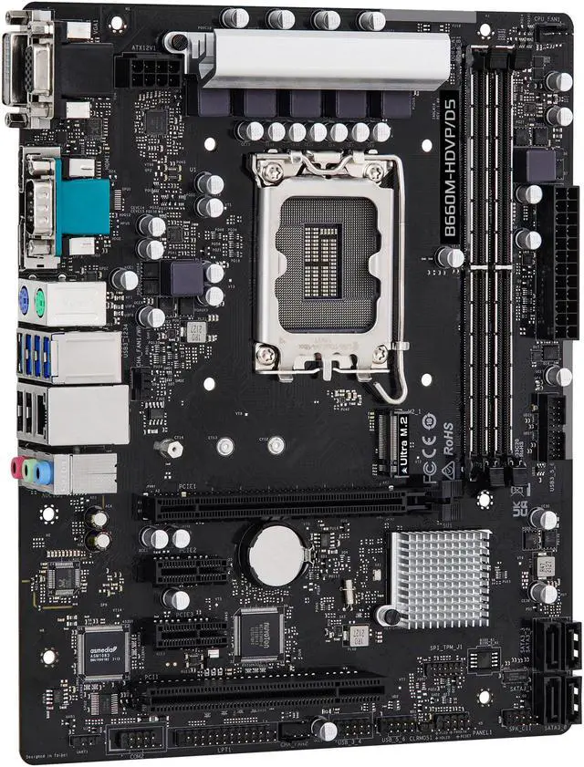 Alt view image 3 of 8 - ASRock B660M-HDVP/D5 LGA 1700 Intel B660 SATA 6Gb/s DDR5 Micro ATX Intel Motherboard