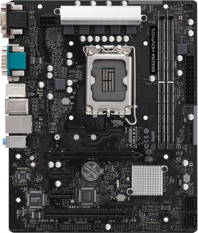 ASRock B660M-HDVP/D5 LGA 1700 Intel B660 SATA 6Gb/s DDR5 Micro ATX Intel  Motherboard