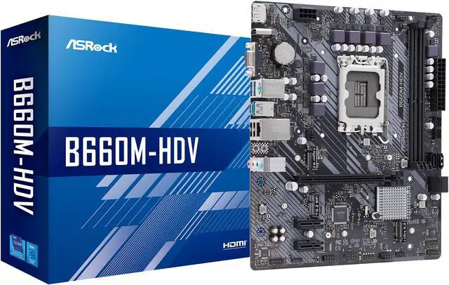 Alt view image 9 of 9 - ASRock B660M-HDV LGA 1700 Intel B660 SATA 6Gb/s DDR4 Micro ATX Motherboard