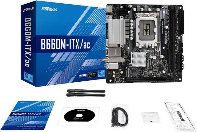 Alt view image 7 of 10 - ASRock B660M-ITX/AC LGA 1700 Intel B660 SATA 6Gb/s DDR4 Mini ITX Motherboard