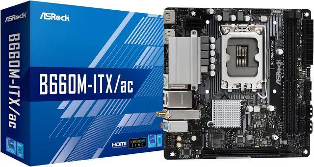 Alt view image 10 of 10 - ASRock B660M-ITX/AC LGA 1700 Intel B660 SATA 6Gb/s DDR4 Mini ITX Motherboard