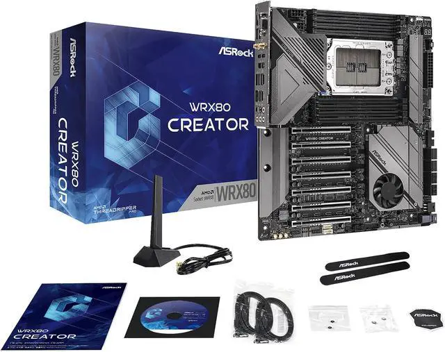 Alt view image 6 of 8 - ASRock WRX80 CREATOR sWRX8 AMD WRX80 Extended ATX AMD Motherboard