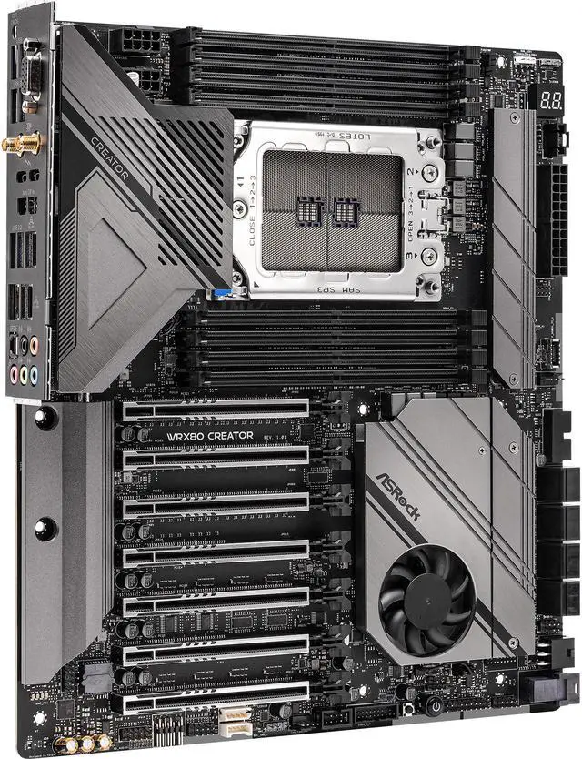 Alt view image 3 of 8 - ASRock WRX80 CREATOR sWRX8 AMD WRX80 Extended ATX AMD Motherboard