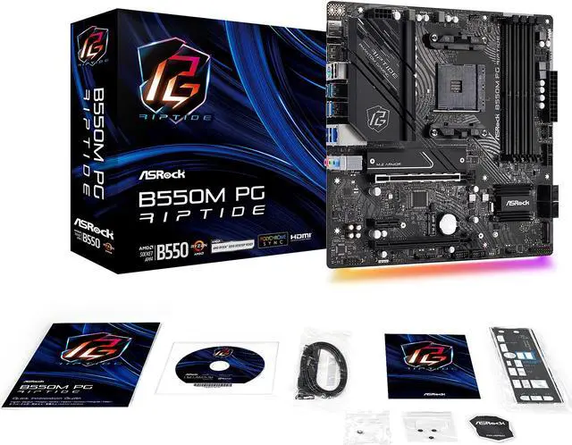 Alt view image 6 of 7 - ASRock B550M PG RIPTIDE AM4 AMD B550 Micro ATX AMD Motherboard