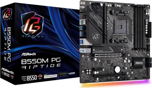 Alt view image 7 of 7 - ASRock B550M PG RIPTIDE AM4 AMD B550 Micro ATX AMD Motherboard