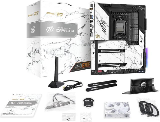 Alt view image 4 of 4 - ASRock X670E Taichi Carrara AM5 EATX Mainboard. 4xDDR5 slots, 2 x PCIe 5.0 x16 Slots , AMD Cross Fire, Quad M.2 slots, 2.5GB LAN, WIFI-6E, 5,1 HD audio, HDMI 2.1, DP 1.4 ports, USB4 Type-C, 8 Layer PCB, 24+2+1 Phase Power Design, SPS.