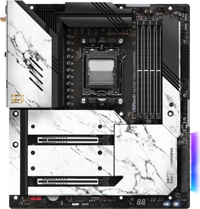 ASRock X670E Taichi Carrara AM5 EATX Mainboard. 4xDDR5 slots, 2 x PCIe 5.0  x16 Slots , AMD Cross Fire, Quad M.2 slots, 2.5GB LAN, WIFI-6E, 5,1 HD 