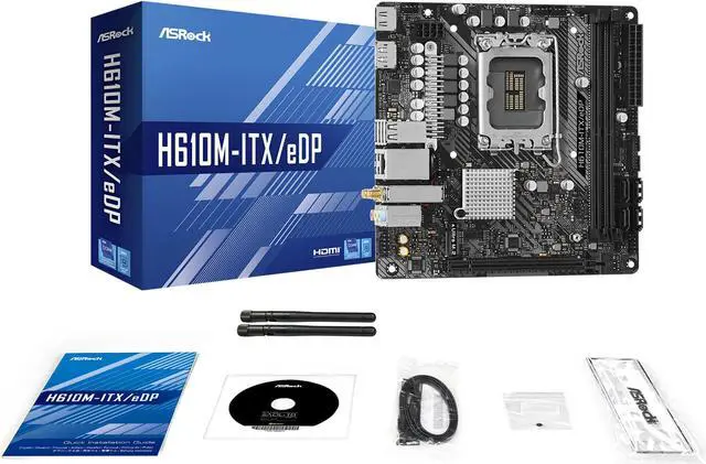 Alt view image 5 of 5 - ASRock H610M-ITX/eDP LGA 1700 Intel H610 SATA3 6Gb/s DDR4 Mini-ITX Motherboard