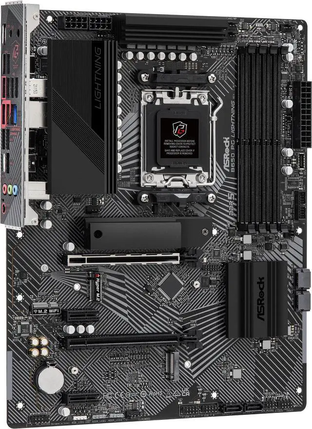 Alt view image 6 of 7 - ASRock B650 PG LIGHTING AM5 ATX Motherboard, 4 slots DDR5, PCIE 4.0 x16, 3 M.2 slots, 2.5Gb Lan, 7.1 Nahimic Audio , Rear USB3.2 Gen2X2 Type_C , 14+2+1 Power Phase, AMD CrossFire.