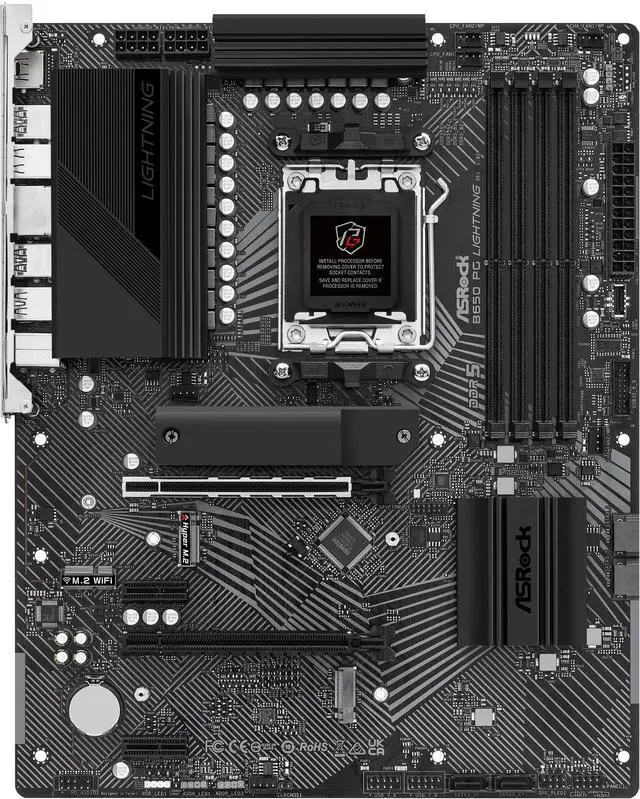 Alt view image 2 of 7 - ASRock B650 PG LIGHTING AM5 ATX Motherboard, 4 slots DDR5, PCIE 4.0 x16, 3 M.2 slots, 2.5Gb Lan, 7.1 Nahimic Audio , Rear USB3.2 Gen2X2 Type_C , 14+2+1 Power Phase, AMD CrossFire.
