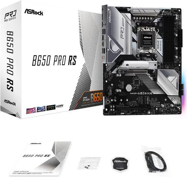 Alt view image 7 of 7 - ASRock PRO B650 PRO RS AM5 ATX Mainboard , 4 slots DDR5, PCIE 4.0 x16,  3 M.2 slots,  2.5Gb Lan, 7.1 Nahimic Audio , Rear USB3.2 Gen2X2 Type_C ,  14+2+1 Power Phase, bios flash back.