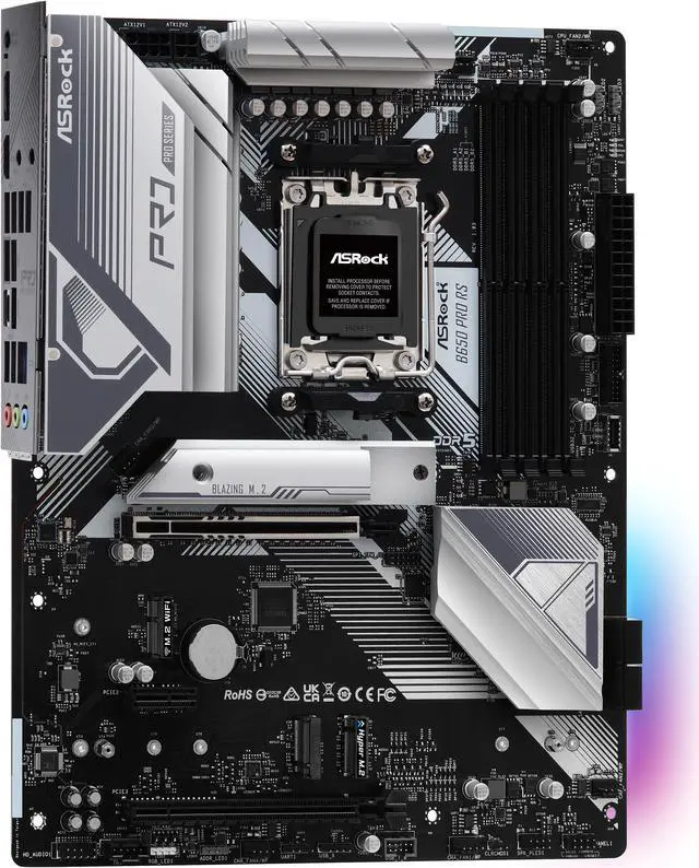 Alt view image 6 of 7 - ASRock PRO B650 PRO RS AM5 ATX Mainboard , 4 slots DDR5, PCIE 4.0 x16,  3 M.2 slots,  2.5Gb Lan, 7.1 Nahimic Audio , Rear USB3.2 Gen2X2 Type_C ,  14+2+1 Power Phase, bios flash back.