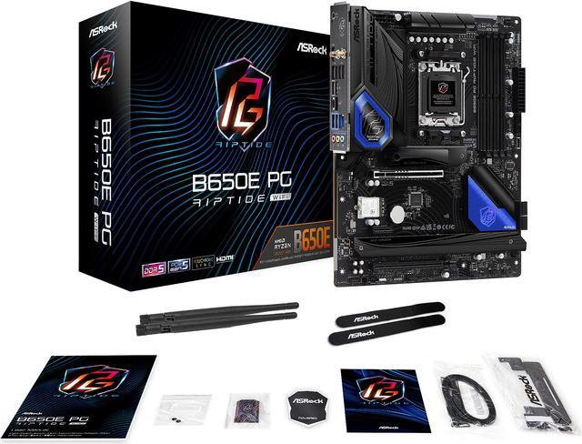 Alt view image 8 of 8 - ASRock B650E PG RIPTIDE WIFI AM5 ATX Motherboard, 4 slots DDR5, PCIe 5.0 x16 Slot,  3 M.2 slots,  2.5Gb Lan, WI-FI 6E,  7.1 Nahimic Audio , Front  USB3.2 Gen2X2 Type_C ,  14+2+1 Power Phase