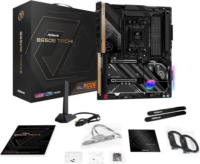 Alt view image 7 of 7 - ASRock B650E TAICHI AM5 EATX Motherboard, 4 slots DDR5, PCIE 5.0 x16,  3 M.2 slots,  2.5Gb Lan,WIFI 6E,  HDMI 2.1 port, 5.1 audio ALC4082, 2 USB4 Thunderbolt Type-C  24+2+1 Power Phase, 8 layer PCB