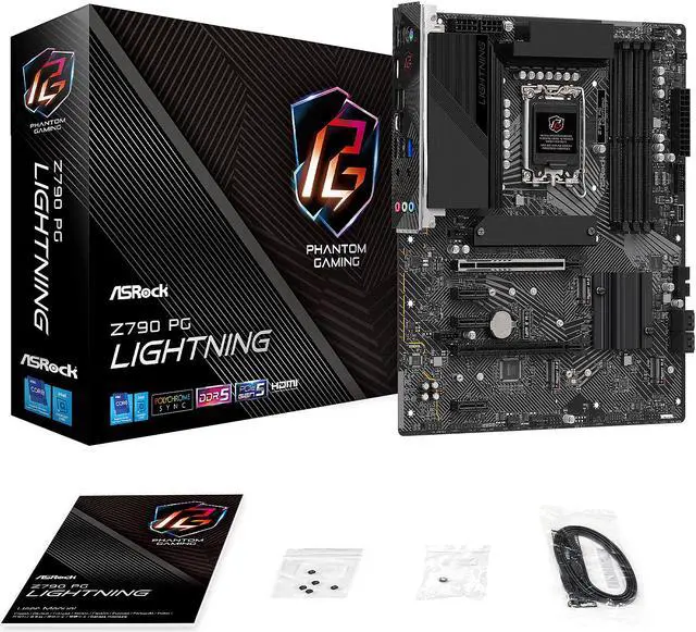 Alt view image 8 of 8 - ASRock Z790 PG Lightning Intel LGA1700 (14th,13th,12th Gen) ATX Motherboard, 4 slots DDR5, PCIE 5.0 x16,  Quad Hyper M.2 slots, 2.5Gb Lan, 7.1 Nahimic Audio, Front USB3.2 Gen2X2 Type_C, 14+1+1 Power Phase