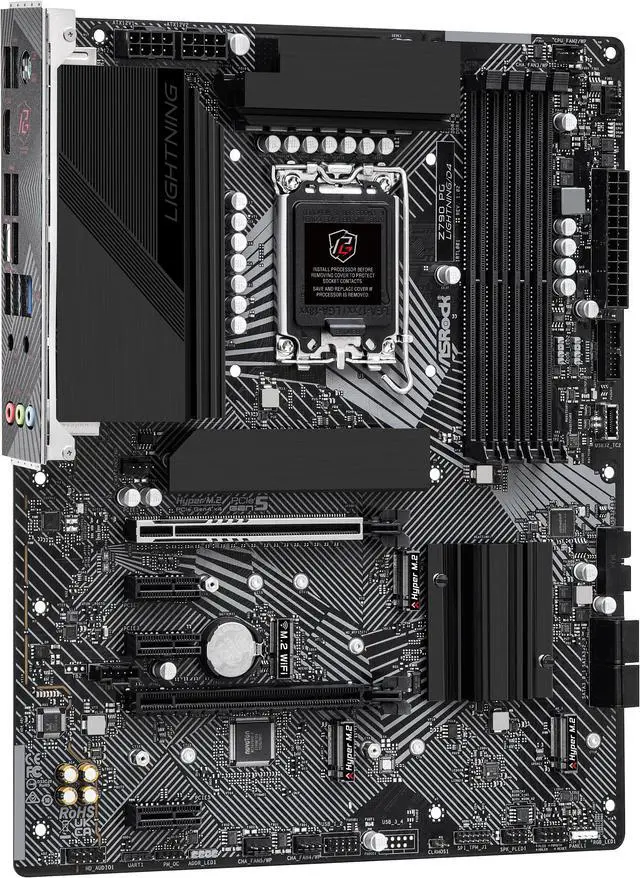 Alt view image 6 of 8 - ASRock Z790 PG LIGHTNING/D4 Intel LGA1700 (14th,13th,12th Gen) ATX Mainboard, 4 slots DDR4, PCIE 5.0 x16, Quad M.2 slots 7.1 Nahimic Audio, USB3.2 Gen2 Type-c, 14+1+1 Power Phase