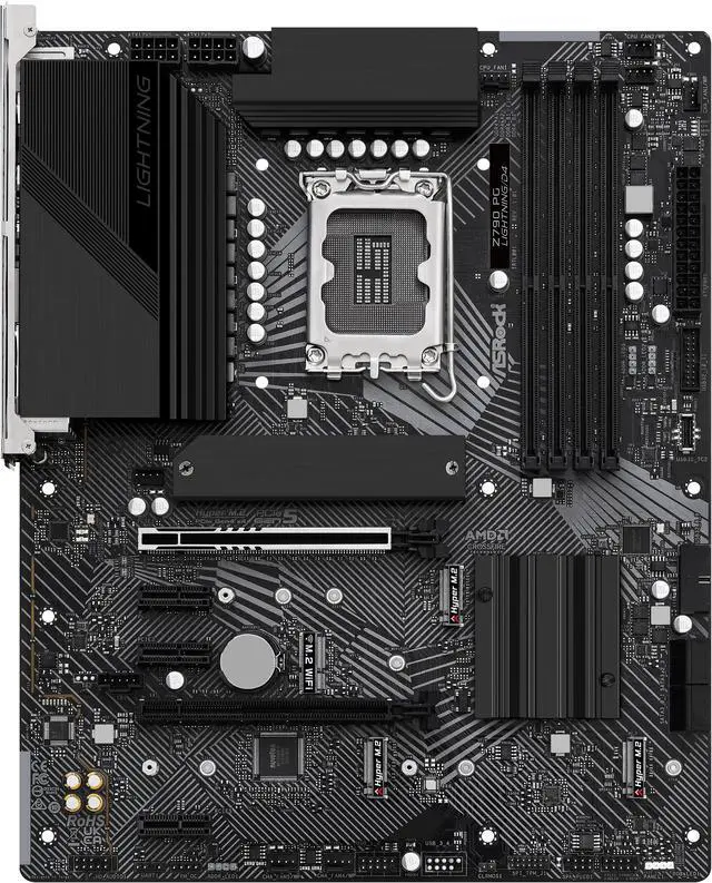 Alt view image 7 of 8 - ASRock Z790 PG LIGHTNING/D4 Intel LGA1700 (14th,13th,12th Gen) ATX Mainboard, 4 slots DDR4, PCIE 5.0 x16, Quad M.2 slots 7.1 Nahimic Audio, USB3.2 Gen2 Type-c, 14+1+1 Power Phase