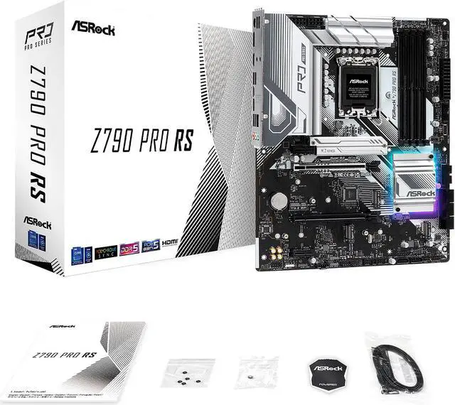 Alt view image 8 of 8 - ASRock Z790 PRO RS Intel LGA1700 (14th,13th,12th Gen) ATX Mainboard, 4 slots DDR5, PCIE 5.0 x16, Quad Hyper M.2 slots, 2.5Gb Lan, 7.1 Nahimic Audio, Front USB3.2 Gen2X2 Type_C, 14+1+1 Power Phase, 2oz Copper PCB
