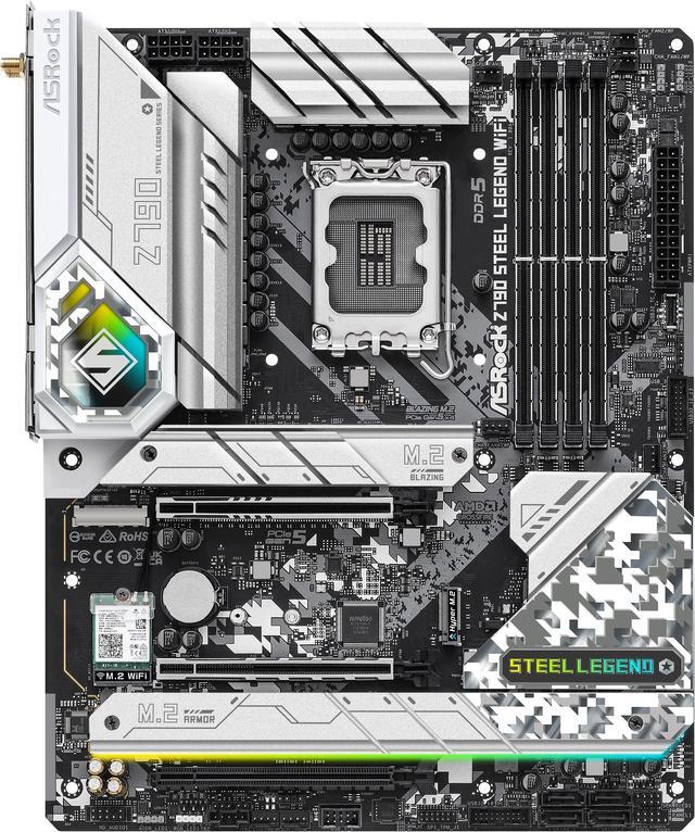Alt view image 7 of 9 - ASRock Z790 STEEL LEGEND WIFI Intel LGA1700 (14th,13th,12th Gen) ATX Motherboard, 4 slots DDR5, PCIE 5.0 x16, 5 Hyper M.2 slots, 2.5Gb Lan, WI-FI 6E, 7.1 Nahimic Audio, Front USB3.2 Gen2X2 Type_C