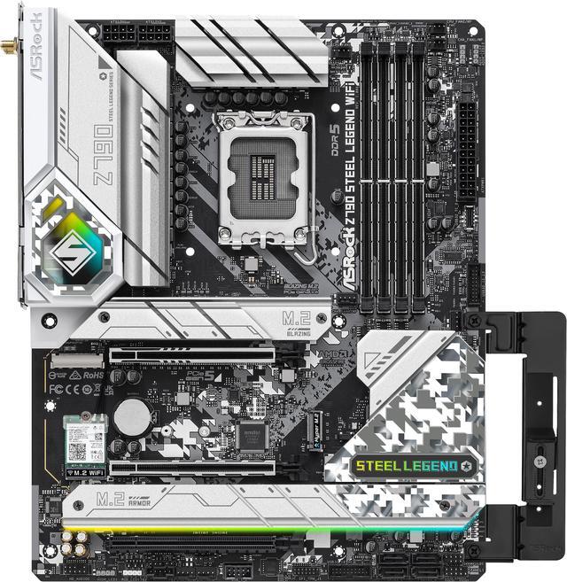 Alt view image 8 of 9 - ASRock Z790 STEEL LEGEND WIFI Intel LGA1700 (14th,13th,12th Gen) ATX Motherboard, 4 slots DDR5, PCIE 5.0 x16, 5 Hyper M.2 slots, 2.5Gb Lan, WI-FI 6E, 7.1 Nahimic Audio, Front USB3.2 Gen2X2 Type_C