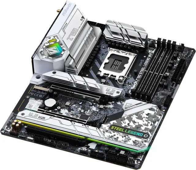 Alt view image 9 of 9 - ASRock Z790 STEEL LEGEND WIFI Intel LGA1700 (14th,13th,12th Gen) ATX Motherboard, 4 slots DDR5, PCIE 5.0 x16, 5 Hyper M.2 slots, 2.5Gb Lan, WI-FI 6E, 7.1 Nahimic Audio, Front USB3.2 Gen2X2 Type_C