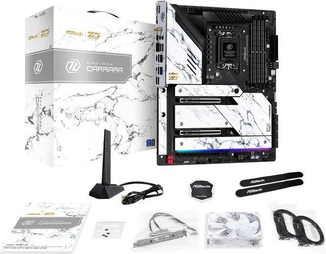 Alt view image 7 of 7 - ASRock Z790 TAICHI CARRARA LGA1700 (14th,13th,12th Gen) EATX Mainboard, 4 slots DDR5, 2 PCIE 5.0 x16, 5 M.2 slots, 2.5Gb Lan, WIFI 6E, 5.1 audio ALC4082, Optical SPDIF port, 2 USB4 Thunderbolt Type-C, 24+1+2 Power Phase