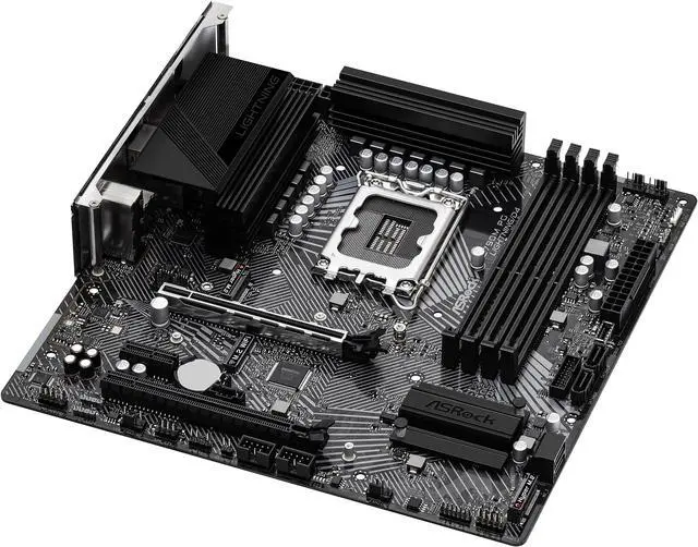 Alt view image 3 of 6 - ASRock Z790M PG LIGHTNING/D4 Intel LGA1700 (14th,13th,12th Gen) Micro-ATX Mainboard, 4 slots DDR4, PCIE 4.0 x16, HDMI 2.1port, Intel 1Gb LAN, Dual M.2 slots, 7.1 Nahimic Audio, USB3.2 Gen2 Type-C, 10+1+1 Power Phase