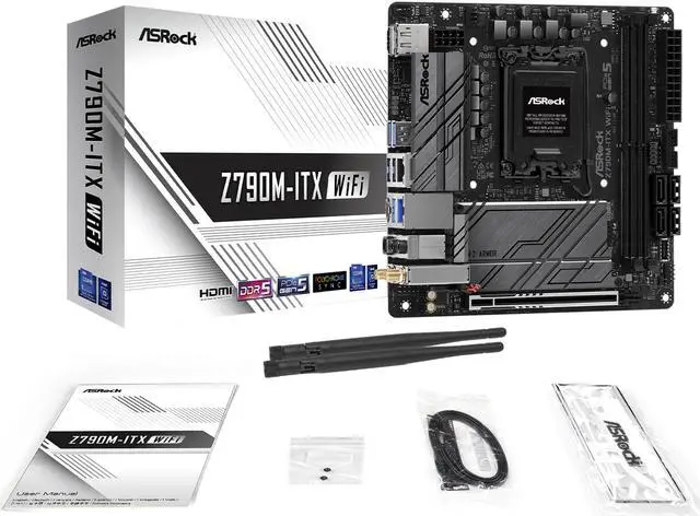 Alt view image 8 of 8 - ASRock Z790M-ITX WIFI Intel LGA1700 (14th,13th,12th Gen) Mini-ITX Mainboard, 2 slots DDR5, PCIE 5.0 x16, HDMI 2.1port, Dual Lan 2.5Gb, 1Gb, Dual M.2 slots 7.1 Nahimic Audio, USB3.2 Gen2X2 Type_C, 7+1+1 Power Phase