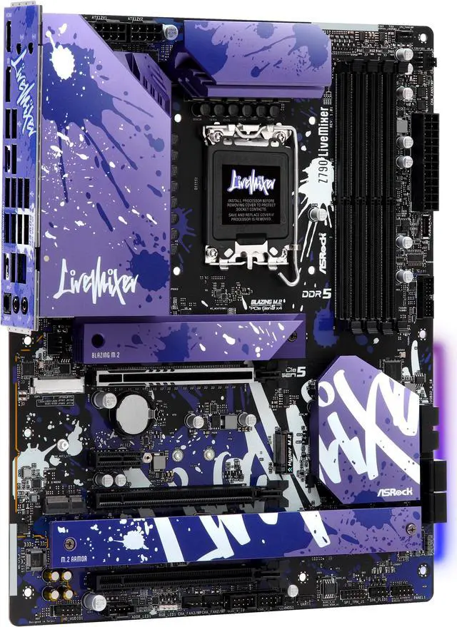 Alt view image 4 of 7 - ASRock Z790 LiveMixer Intel LGA1700 (14th,13th,12th Gen) ATX Mainboard, 4 slots DDR5, PCIE 5.0 x16, 2.5Gb Lan, 7.1 Nahimic Audio, Front USB3.2 Gen2X2 Type_C, 14+1+1 Power Phase, AMD Crossfire support