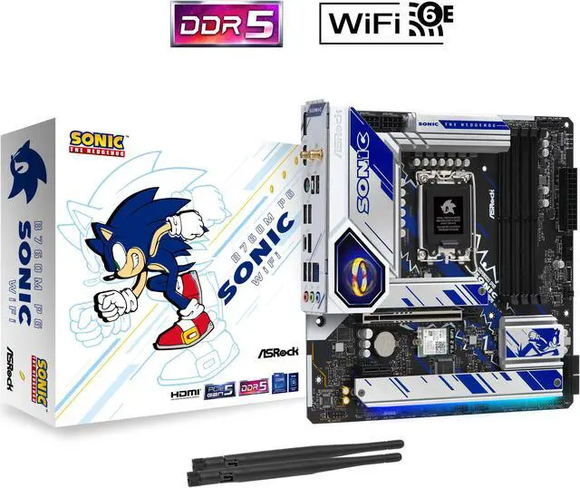 Alt view image 2 of 4 - ASRock B760M PG SONIC WiFi LGA 1700 DDR5 Micro ATX Motherboard