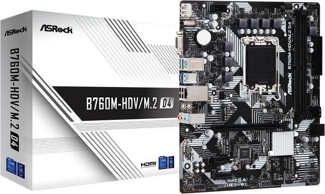 ASRock B760M-HDV/M.2 LGA 1700 DDR4 Micro ATX Motherboard