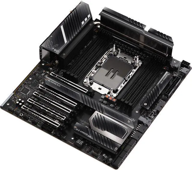 Alt view image 4 of 7 - ASRock W790 WS Intel® W790 (LGA 4677) CEB workstation Extended ATX Motherboard 4 PCIe 5.0 x16, Dual Marvell AQUANTIA® 10 GbE and Intel® i225LM 2.5 GbE LAN, 2 USB4 Thunderbolt™ 4 Type-C