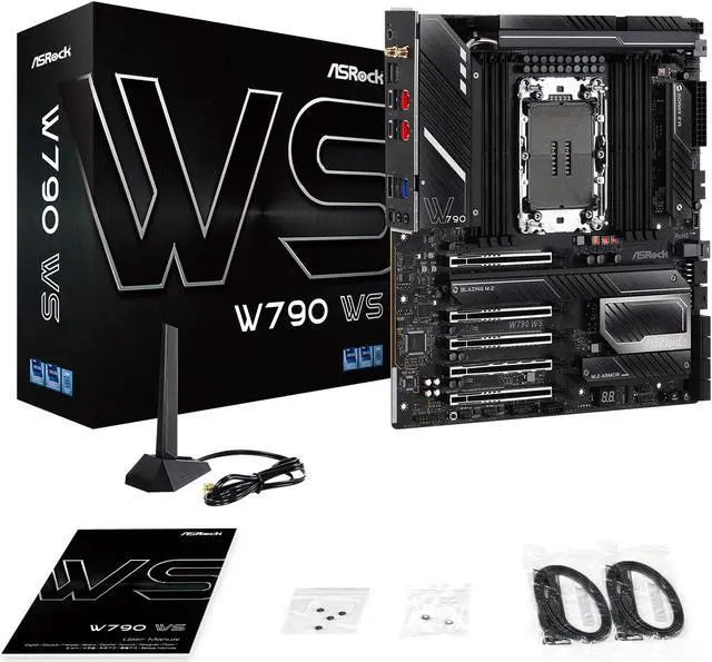 Alt view image 7 of 7 - ASRock W790 WS Intel® W790 (LGA 4677) CEB workstation Extended ATX Motherboard 4 PCIe 5.0 x16, Dual Marvell AQUANTIA® 10 GbE and Intel® i225LM 2.5 GbE LAN, 2 USB4 Thunderbolt™ 4 Type-C