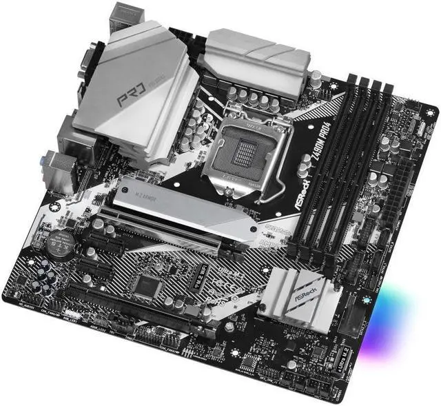 Alt view image 4 of 4 - ASRock Z490M Pro4 LGA 1200 Intel Z490 Micro ATX Intel Motherboard