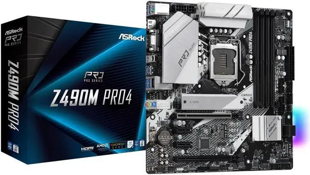 Main image of ASRock Z490M Pro4 LGA 1200 Intel Z490 Micro ATX Intel Motherboard