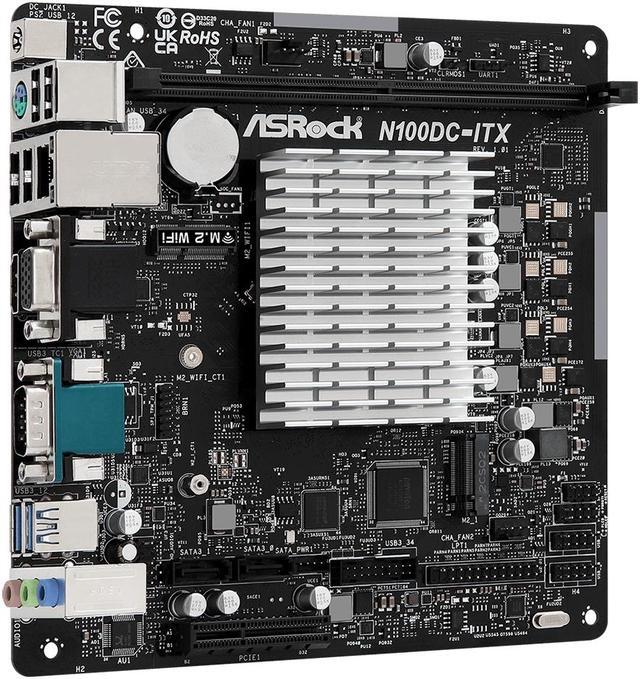 Alt view image 3 of 6 - ASRock N100DC-ITX - Intel Quad-Core Processor N100 (Up to 3.4 GHz) DDR4- 2 SATA3, Supports Intel Turbo Boost Technology Mini ITX (280) Motherboards - Intel
