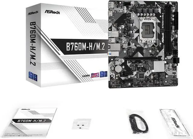 Alt view image 6 of 6 - ASRock B760M-H/M.2 LGA 1700 Intel B760 Micro ATX Motherboard