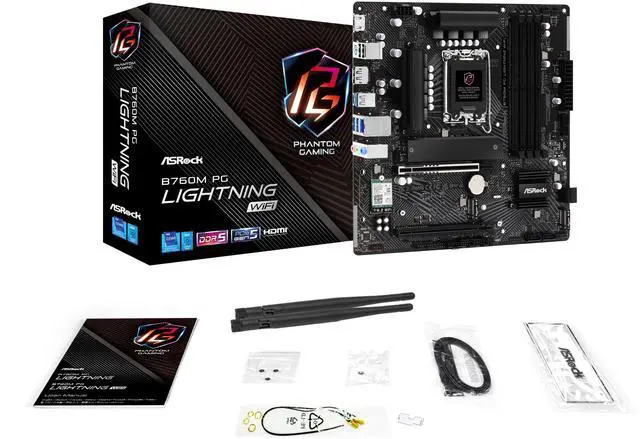 Alt view image 6 of 8 - ASRock B760M PG Lightning WiFi LGA 1700 Intel B760 Micro ATX Motherboard