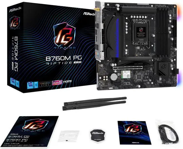 Alt view image 7 of 8 - ASRock B760M PG Riptide WiFi LGA 1700 Intel B760 Micro ATX Motherboard
