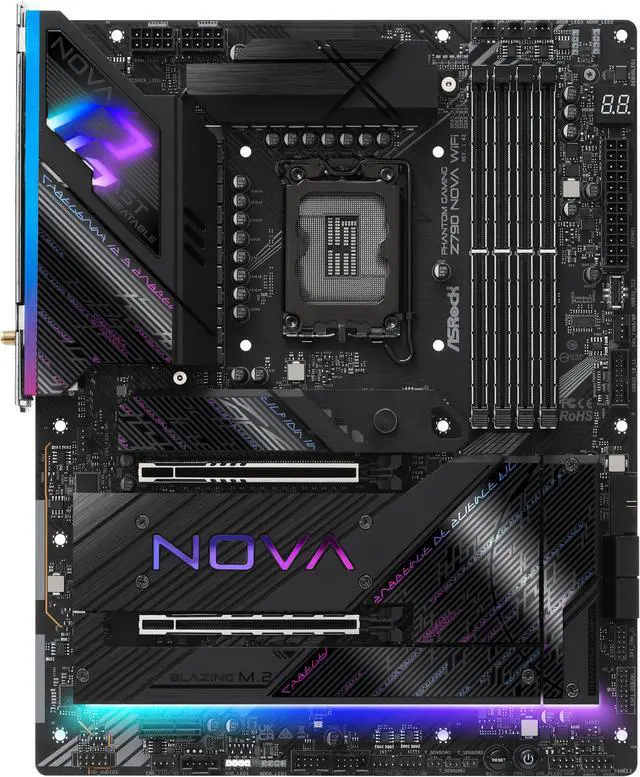 Alt view image 4 of 6 - ASRock Z790 Nova WiFi LGA 1700(14th,13th,12th Gen) Intel Z790 SATA 6Gb/s ATX DDR5 1 PCIe 5.0 x16 2.5G LAN WiFi 7 + Bluetooth Motherboards - Intel