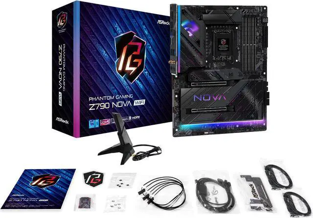 Alt view image 7 of 6 - ASRock Z790 Nova WiFi LGA 1700(14th,13th,12th Gen) Intel Z790 SATA 6Gb/s ATX DDR5 1 PCIe 5.0 x16 2.5G LAN WiFi 7 + Bluetooth Motherboards - Intel