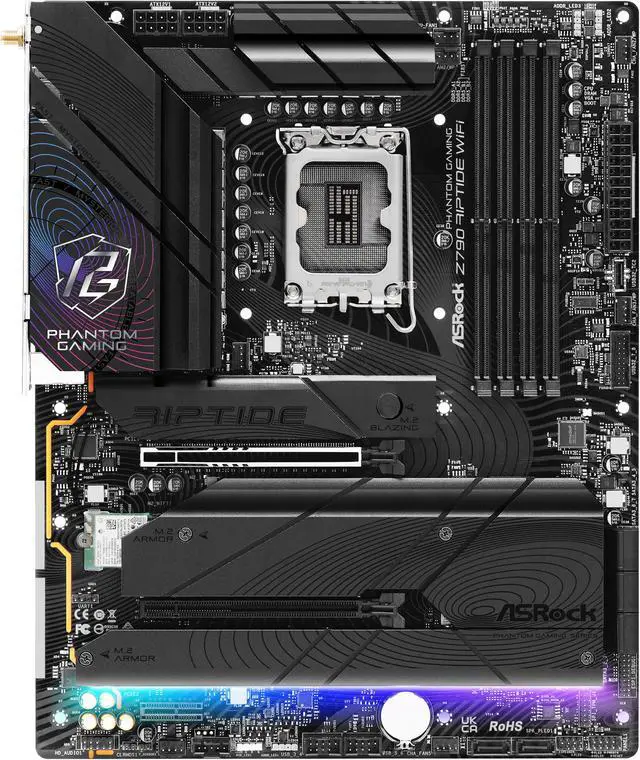 Alt view image 3 of 6 - ASRock Z790 Riptide WiFi LGA 1700(14th,13th,12th Gen) Intel Z790 SATA 6Gb/s ATX DDR5  1 PCIe 5.0 x16 2.5G LAN WiFi 7 + Bluetooth Motherboards - Intel