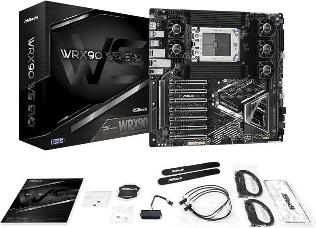 Alt view image 3 of 4 - ASRock WRX90 WS EVO SATA 6Gb/s DDR5  AMD Ryzen Threadripper PRO 7 x PCIe 5.0 x16 Slots 2 x 10 Gigabit LAN Motherboards - AMD
