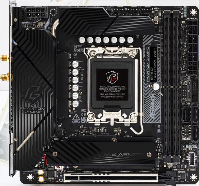 Alt view image 7 of 8 - Asrock B760I Lightning Wifi LGA 1700 DDR5 Mini ITX Motherboard